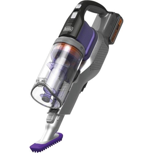 Purple BLACK DECKER Pet Hair Vacuum, Cordless Vacuum Cleaner Pet Hair, Up to 55 Minutes of Runtime, Interchangeable Floorhead, Maximum Suction, Multi-Surface, Light Weight, Powerseries Extreme (BSV2020P)