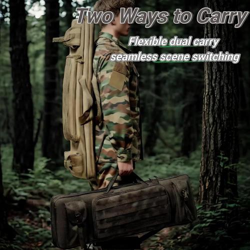 KOKKOYA Soft Gun Case for Rifles and Shotguns Long Scoped Rifle Range Bag Backpack 47 36 with Tactical Pockets Durable Oxford Fabric Adjustable Sling Dual