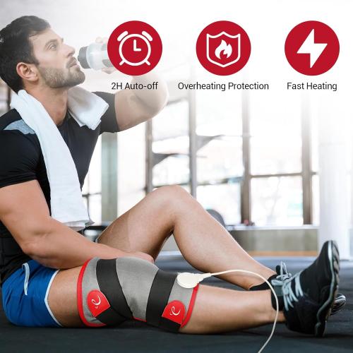 Comfytemp Heating Pad for Leg Pain & Cramps Relief, Wearable Knee Heating Pads for Knee Pain, Wrap Around Heating Pad for Shin Splint/Calf/Arm, Birthday Gifts for Mom Women (S/M)