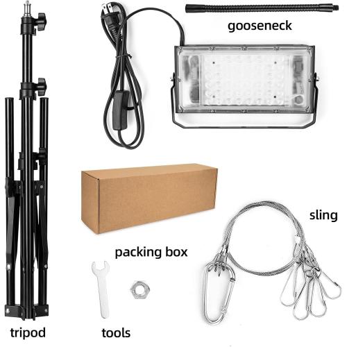 LBW Grow Light with Stand, Full Spectrum LED Plant Light, Floor Grow Lamp with 63 Adjustable Tripod, 4H/8H/12H Timer, 6 Dimmable Brightness, Ideal for Tall Plants
