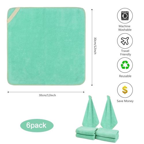 SINLAND Microfiber Facial Cloths Fast Drying Washcloth 12inch x 12inch Absorbent Face Wash Cloth Soft Makeup Remover Cloths