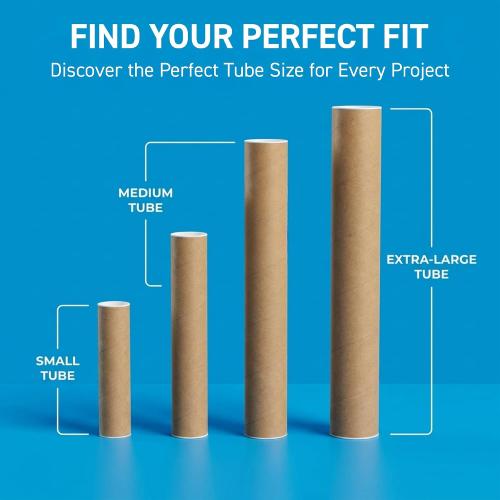 MagicWater Supply 6x24 Inch Kraft Mailing Tubes with End Caps, Heavy Duty Round Shipping Tubes for Large Posters, Blueprints, Art, Crafts and Documents - Durable, Recyclable - 1 Pack, Made in the USA