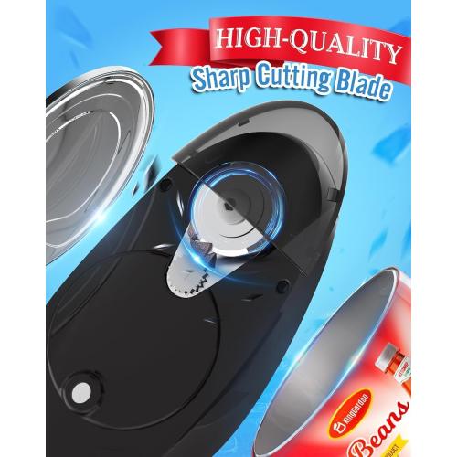 Electric Can Opener, Battery Operated Automatic Side Cut with Smooth Edge, One Touch Hands Free Safety Opener for Seniors, Arthritis and Weak Hands