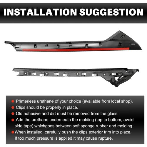 926-451 Right Windshield A Pillar Trim Molding Fit for Ford Explorer 2011-2019 BB5Z7803136AA BB5Z-7803136-AB