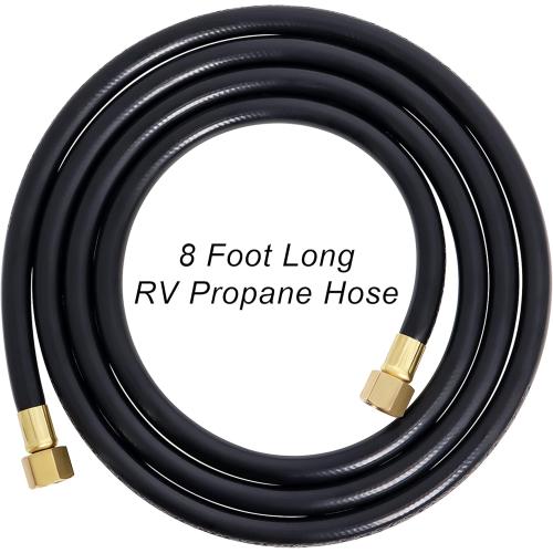 Wadoy 3/8 Propane Hose Extension, Propane Gas Extension Connection Hose 8 Foot 2 Pack 3/8 Female Flare x Female Flare Quick Connect RV BBQ Grills Hose