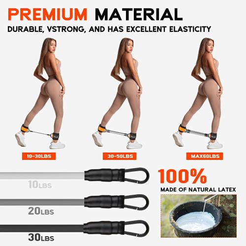 HPYGN Ankle Resistance Bands, Ankle Bands for Working Out with Cuffs, Resistance Bands for Leg Butt Training Workout Equipment for Kickbacks Hip Gluteus Training, Ankle Strap with Exercise Bands