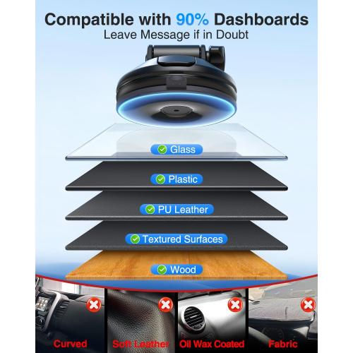 【2025 Military-Grade】VANMASS for MagSafe Car Mount【Upgraded Strongest Magnetic&Suction】Phone Holder Cell Stand for Dashboard Windshield Vent,Tesla Truck Cradle for iPhone 17 Pro Max 16 15 14 13 12 Air