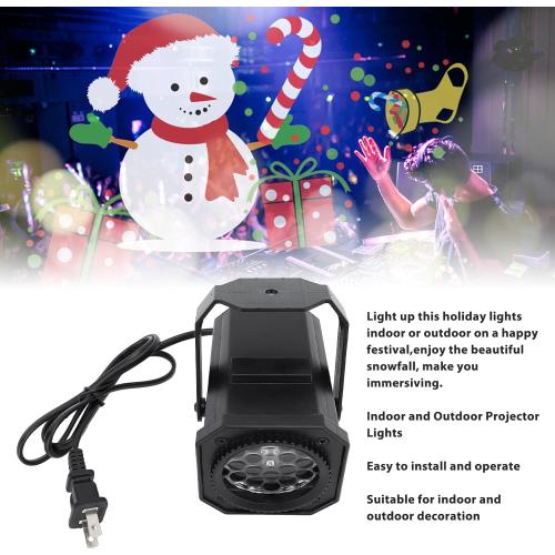 Christmas Snowflake LED Projector Lights Dazzling Visual Impact Plug and Play Great Christmas Idea US Plug Suitable for Indoor Outdoor Use