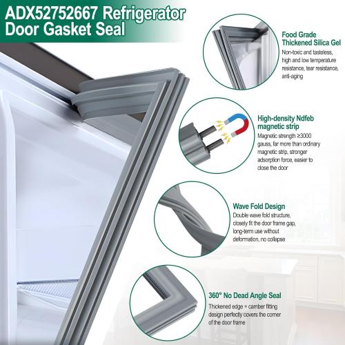 UPGRADED ADX52752667 Refrigerator Door Gasket Replacement Compatible with LG Refrigerator Door Seal, Replaces Part Number ADX52752638 4116840 AP5975050 Kenmore Freezer Door Gasket