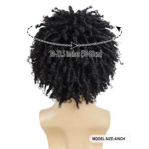 Black GNIMEGIL Black Dreadlock Wig Male Short Braided Wigs Fake Dreads Men Guys Natural Afro Synthetic Hair Braids Short Braid Wig - Faux Locs Boy Wigs Casual