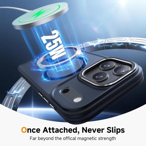 Magnetic 3 in 1 for iPhone 17 Pro Case, [Omni-Directional Protection] with 1x Screen Protector   1x Camera Cover, [Seamless Work with Magsafe] Shockproof Slim Thin Matte Case for iPhone 17 Pro Black