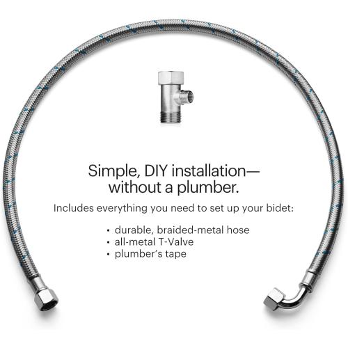 Brondell Bidet Toilet Seat Non-Electric Swash Ecoseat, Fits Elongated Toilets, White - Dual Nozzle System, Ambient Water Temperature - Bidet with Easy Installation