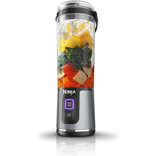 Ninja BC151BK Blast Portable Blender, Cordless, 18oz. Vessel, Personal Blender-for Shakes & Smoothies, BPA Free, Leakproof-Lid & Sip Spout, USB-C Rechargeable, Dishwasher Safe Parts, Black