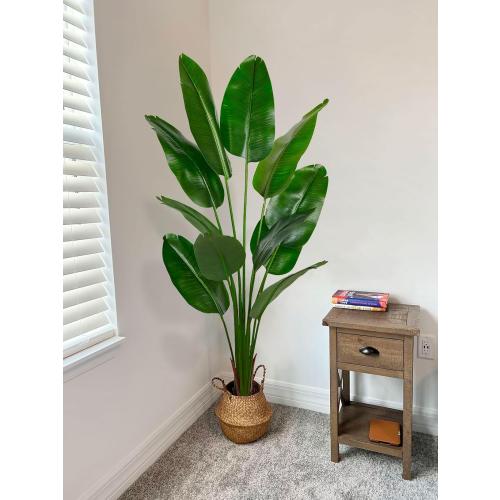 Aveyas 6ft Artificial Bird of Paradise Tree for Home Decor, 6 Feet Faux Floor Plant Fake Silk Banana Leaf Tropical Trees with Pot for Indoor Outdoor House Living Room (6 ft Tall)