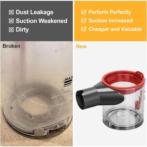 V8 Replacement Dust Bin for Dyson V7 V8 SV10 SV11 Parts Vacuum Canister Replacement for Dyson V8 Attachments Dust Bucket Container Trash Can Dirt Cup Dustbin Part No.967699-01