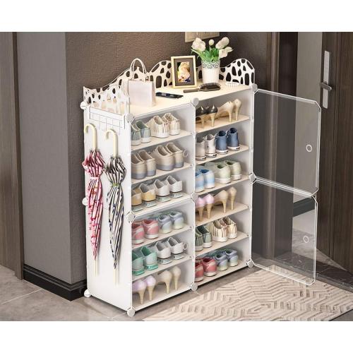6-Tiers Stackable 24-30 pairs Freestanding Storage Cabinets with Adjustable Shelving,Withe Shoe Shelf Organizer for Bedroom, Closet, Entryway, Dorm Room,Garage,Shoe Rack have 6 cubes