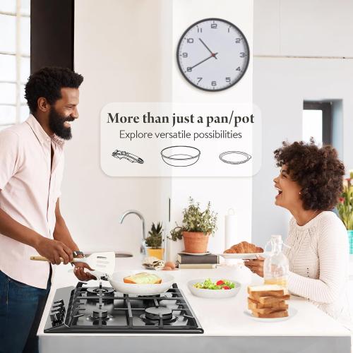 Bazova 19 Pcs Pots and Pans Set Non Stick Ceramic Cookware Set with Removable Handles, Non Toxic Induction Kitchen Cookware Sets RV Cookware,Dishwasher/Oven Safe PFAS/PTFE/PFOA Free (THE COLOR IS BLACK)