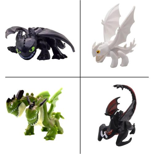 Toysvill How to Train Your Dragon Mini Figures Set, 12 Piece Multicolor Plastic Dragons, Cake Toppers Collection for Birthday Party Decorations, 1.78 Inch