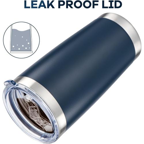 20 oz Tumbler with Lid Stainless Steel Double Wall Vacuum Insulated Tumblers Powder Coated Cups Travel Mug Keep Drinks Cold and Hot, Navy