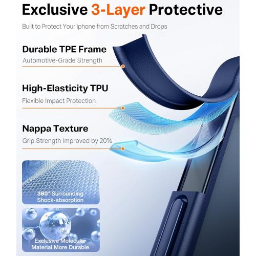 TORRAS for iPhone 17 Pro Case, Beyond Military-Grade Protection, Camera Control Button, DIY Buttons, Translucent Matte Slim Thin Shockproof Hard Back Anti-Scratch case for iPhone 17 Pro, Deep Blue