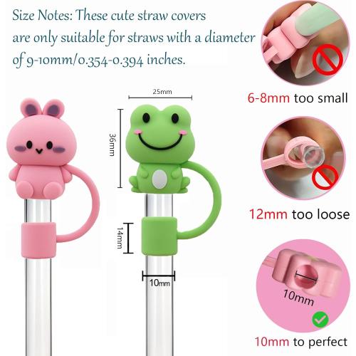 LDKEDKF 7Pcs Straw Cover for Stanley Cup, Silicone Straw Topper for Stanley Cup 30&40oz with Tumblers, 10mm 0.4in Lid Accessories (Reusable)