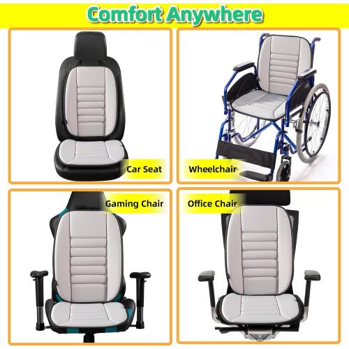kingphenix Car Seat Cushion with Back Support Pillow: Enhanced Comfort Memory Foam Design for Pain Relief, Ideal for Drivers and Office Use - Ergonomic Lumbar Comfort for Long Sitting - Gray
