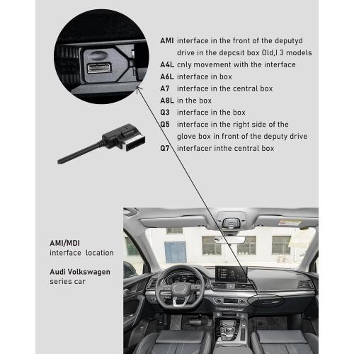 USB-C to AMI MMI Aux Cable for iPhone 16 / iPhone 15 and Other Type C Devices, Compatible with VW, Audi A3/A4/A5/A6/A7/A8/S4/S6/S8/Q5/Q7/R8/TT 2011-2016(3.3FT)