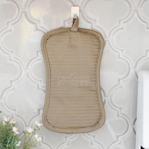 All-Clad Premium Pot Holder & Hot Pad: Heat Resistant up to 500 Degrees - 100% Cotton, 10x6.25 Hot Pad for Kitchen and Barbeque, 2-Pack, Mushroom