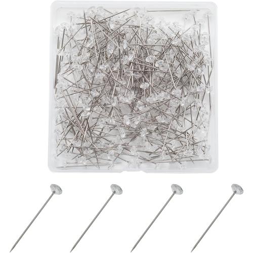 300 Pcs 1.5 Inch Diamond Rhinestones Brooch Pins for Crafts, Clear Straight Corsage Pins with Crystal Heads for DIY, Crafts, Sewing, Wedding Bridal Hair Accessories