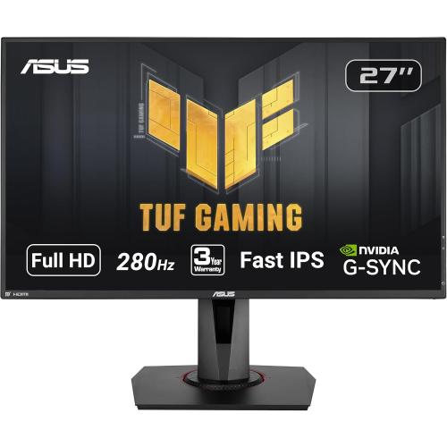 ASUS TUF Gaming VG279QM 27” HDR Monitor, 1080P Full HD (1920 x 1080), Fast IPS, 280Hz, G-SYNC Compatible, Extreme Low Motion Blur Sync (ELMB SYNC), 1ms, DisplayHDR 400,, BLACK