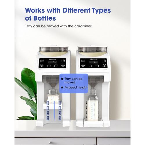 Instant Formula Maker, Fast and Customizable Formula Dispenser Machine with Accurate Temperature Control for Baby, Automatic Powder Blending for All Brands of Bottles and Formula, White