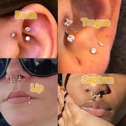 MODRSA Nose Rings 20g Nose Rings Hoops Nose Studs Nose Rings for Women Surgical Steel Nose Hoops 20 Gauge Nose Screw Nose Piercing Jewelry Silver Rose Gold