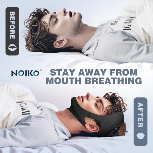 NOIKO Anti Snoring Chin Strap Adjustable, High Elasticity Traceless Chin Strap for Sleeping, Effective Anti Snoring Device, Snore Stopper Breathable and Durable for Adult
