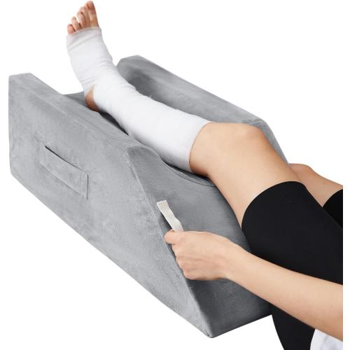 Grey Leg Elevation Pillow,Leg Wedge Pillows for After Surgery,Injury and Rest,Memory Foam Elevating Pillow for Legs Sweeling and Sleeping Blood Circulation,Legs Pain Relief Recovery