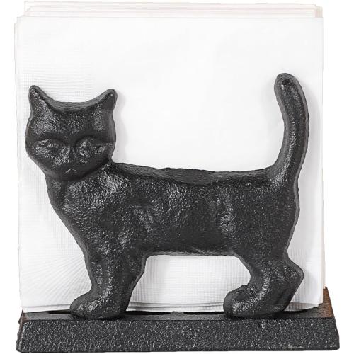 Sumnacon Napkin Holder Retro Vertical Cast Iron Napkin Holders for Kitchen Dining Sturdy Cocktail Luncheon Napkin Holders for Tables Cute Animal for Bathroom, Party, Bar, Counter, Cat