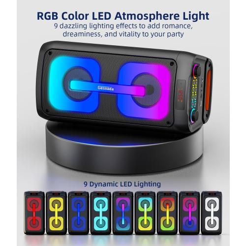 Karaoke Machine for Adults, Portable Bluetooth Speaker with 2 Wireless Microphones, Portable PA System with Disco Lights for Big Party, Outdoor, Ideal Gifts for Family, Music Lover