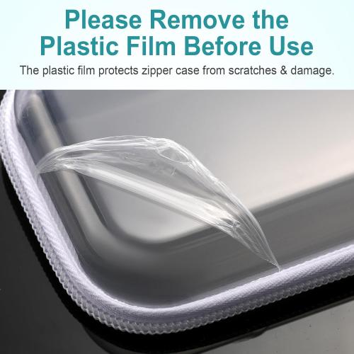 Hoolerry 4 Pcs Hard Clear Zipper Case Makeup Bags Plastic Pencil Pouch Transparent Storage Box Containers for Cosmetics, Snacks, Building Blocks, Puzzles(White,5 x 3 x 2 in)