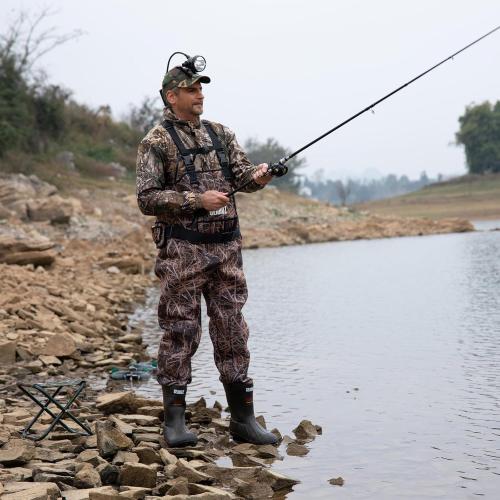 GearOZ Duck Hunting Waders for Men Size 11, 5mm Neoprene Waterproof Chest Insulated Camo Wader Fishing Waterfowl Hunter