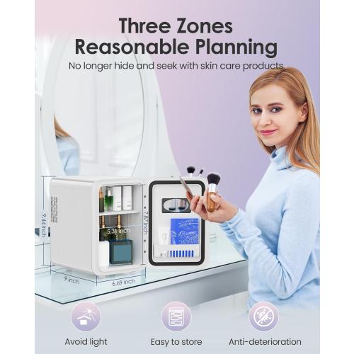 4L Fridge for Refrigerating Makeup, white