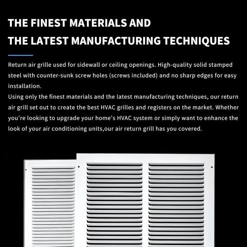 14x14 Return Air Grille(Duct Opening Size),Air Return Vent Cover,Flat Vent Cover,Rejillas De Aire Acondicionado Para Casa,Return Air Grilles,Outer Dimensions:15.75Wx15.75H(14W x 14H, Duct Opening)