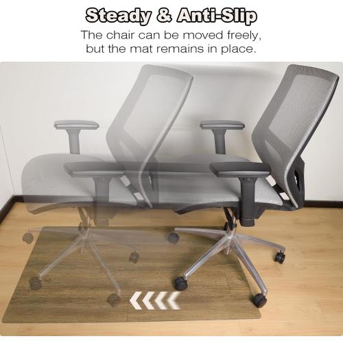Wrinkle-Free 36x 48 Office Chair Mat for Hardwood, Easy Glide Computer Chair Mat for Hardwood, PVC Chairs Floor Protector, Sturdy Desk Chairs Mats,Premium Floor Pad for Office, Floors Protector Mats