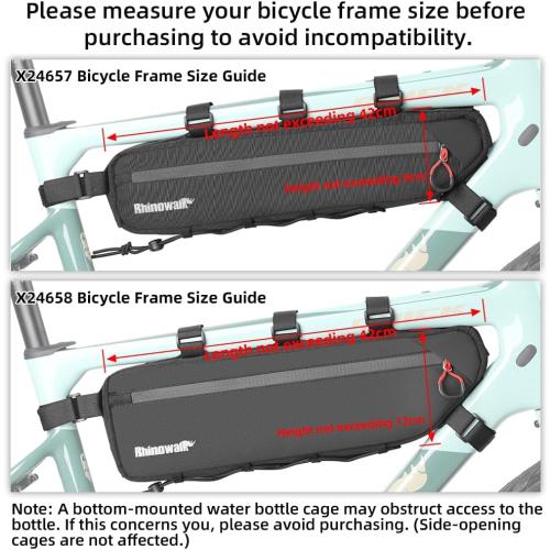 Rhinowalk Bike Bag Bike Frame Bag Waterproof Bike Triangle Bag 2.1L Bicycle Pouch Under Tube Bag Professional Cycling Accessories(XL)