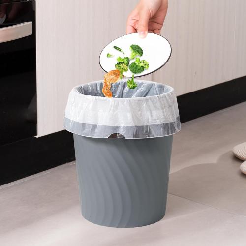 YGJT Small Trash Can, 3 Pack 1.8 Gallons Bathroom Trash Can Waste Basket, Round Garbage Can, Plastic Trash Bin for Kitchen, Dorm, Bedroom, Office, Living Room, Study, Compact Spaces(Grey)