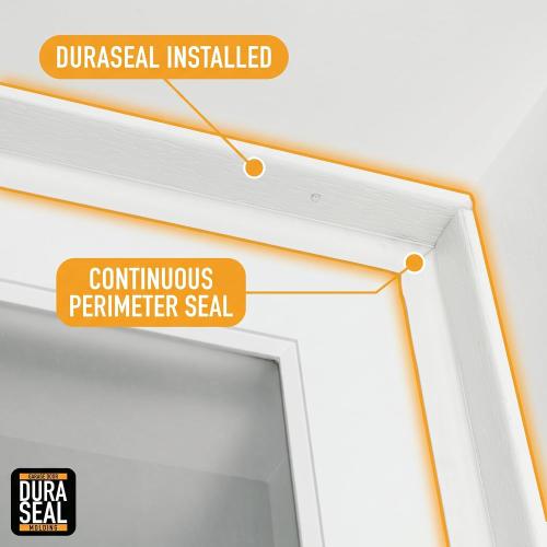 DuraSeal Garage Door Weather Stripping Kit, White 34 ft, Made in USA | Blocks Drafts, Rain, Snow, and Critters - Top & Side seal - Flexible, Ships Coiled - Durable PVC - Nails Included