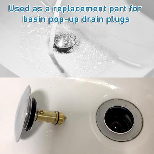 2 Pcs Basin Sink Clicker Pop Up Tub Drain Stopper Sink Pop Up Stopper Pop Up Bolt Basin Bath Sink Drain Click Clack Replacement Plug Bolt Spring Brass Push Spring Plug for Most Sink Tub Basin Drain