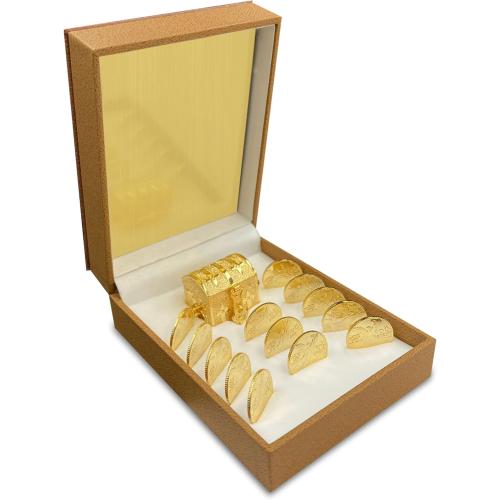 Customizable Wedding Unity Coins 24K Gold Plated with Case, Treasure Box, Arras Matrimoniales (Virgen)