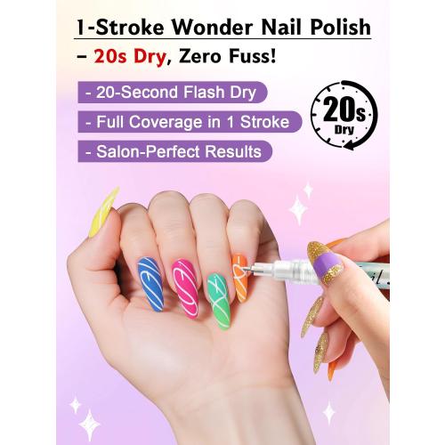 ??1 PCS White Nail Art Polish Pens, Kalolary 0.5mm Nail Art Markers Nail Point Graffiti Dotting Pen Drawing Painting Liner Brush for DIY Nail Art Beauty Adorn Manicure Tools