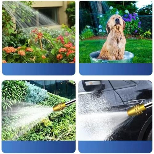 Garden Hose Nozzle,Hose Sprayer Nozzle Metal Spray Nozzles for Garden Hose Gun Heavy Duty Hand Sprayer with 3/4”GHT Thread Brass Hose Quick Connect Fitting, for Lawn,Washing Cars,Pets Shower