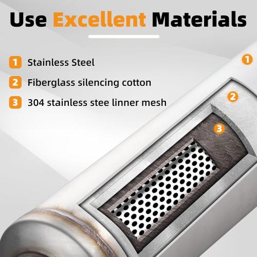 A-KARCK 5 Inlet Exhaust Resonator, 5 Inlet 5 Outlet 30 Overall Length Muffler Resonator Stainless Steel (5 Inlet/Outlet 30 Long)