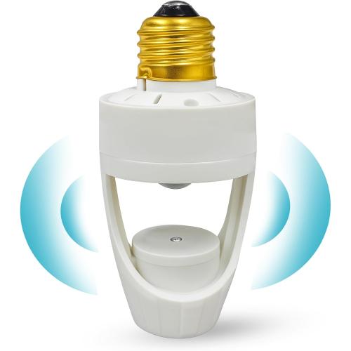 Touch & Glow 360 Motion Sensor Light Socket for Indoor & Outdoor - Energy Efficient Socket Adapter for Garage, Basement, Kitchen, Storage Room - Smart Motion Detector - Motion Activated Light Adapter